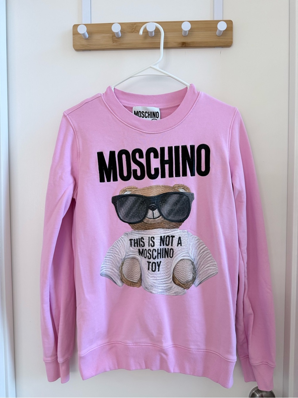 Authentic Moschino Women’s Pink Teddy Logo Sweatshirt